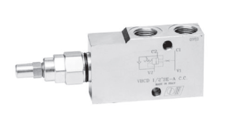 Клапан Oleodinamica Marchesini гальмівний (контрбаланс) односторонній OVERCENTRE VBCD 1/2" SE/A CC