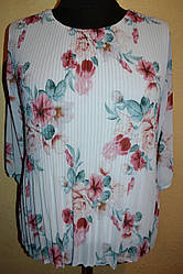 Женская блузка из шифона с цветами 2 больших размеров