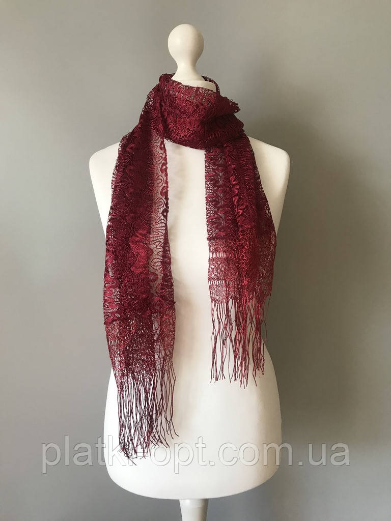 Шарф Змійка (бордо), фото 1