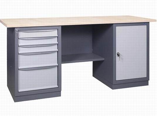 Верстак слюсарний двутумбовый 41 ЗМСБ/Д 850(в)х1800(д)х620(гл). Довжина стільниці - 1800 мм