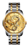 Skmei 9193 сріблястий із золотим чоловічим класичним годинником