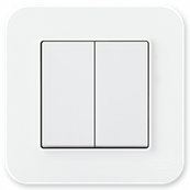 Вимикач двоклавішний Gunsan RADIUS білий 01 37 93 00 100 103