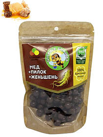 Натуральні медові цукерки драже Цілюща Бджілка з женьшенем