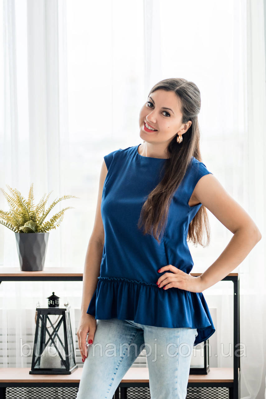 Блуза для вагітних та годування груддю Бавовна з стрейч, фото 1