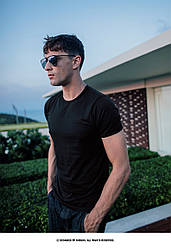 Чоловіча футболка 100% Бавовна Марка "DOOMILAI" Арт.1504(чорний)