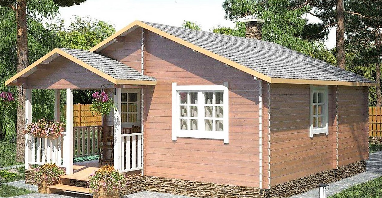 Баня дерев'яна з профільованого бруса 6х6.8