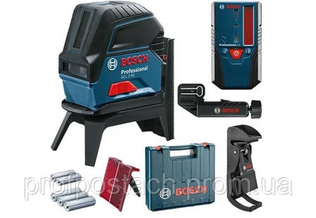 Нівелір лазерний GCL 2-50+приймач LR6+тримач RM1+стельовий затискач BM3//Bosch, фото 1