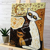 Картина дитяча " Коти " картина з бурштину дитяча