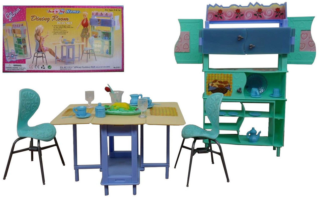 Меблі "Gloria" для їдальні, стіл, стільці, буфет, посуд,кор.32cm*17*7cm /36-3/
