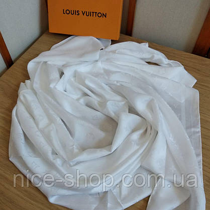 Палантин Louis Vuitton білий, шовковий, фото 5