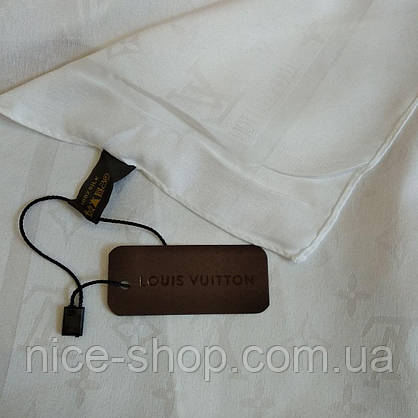 Палантин Louis Vuitton білий, шовковий, фото 6