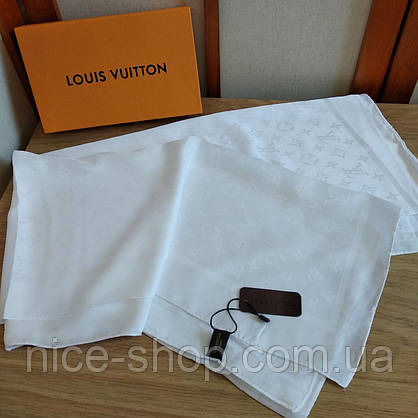 Палантин Louis Vuitton білий, шовковий, фото 3