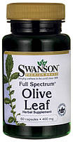 Олива, Swanson, Olive Leaf, 400 мг, 60 капсул