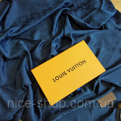 Хустка Louis Vuitton шовкова, темно-синього кольору, фото 3