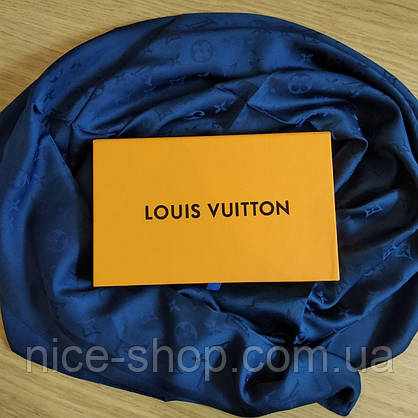 Хустка Louis Vuitton шовкова, темно-синього кольору, фото 4