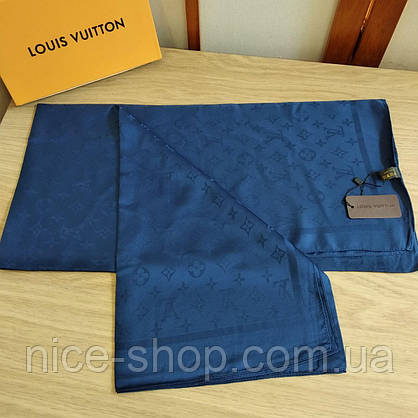 Хустка Louis Vuitton шовкова, темно-синього кольору, фото 5