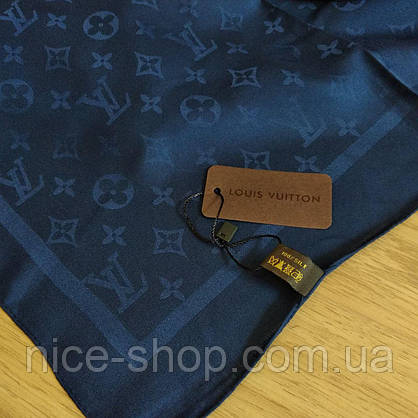 Хустка Louis Vuitton шовкова, темно-синього кольору, фото 6