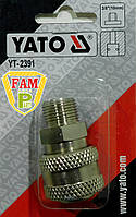 Швидкознімна муфта з зовнішньою різьбою Ø = 3/8 " YT-2391