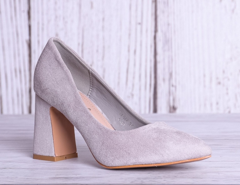 Жіночі сірі туфлі Wedge grey на високому каблуці