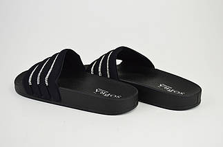 Шльопанці жіночі Sopra WS06 Чорні велюр-стрази 38 розмір, фото 5