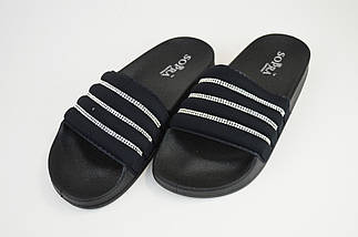 Шльопанці жіночі Sopra WS06 Чорні велюр-стрази 38 розмір, фото 2