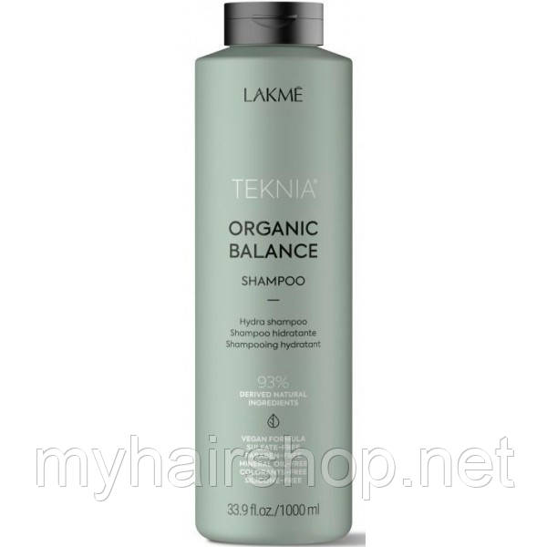 Безсульфатний зволожувальний шампунь для всіх типів волосся LAKME TEKNIA ORGANIC BALANCE SHAMPOO 1000 мл