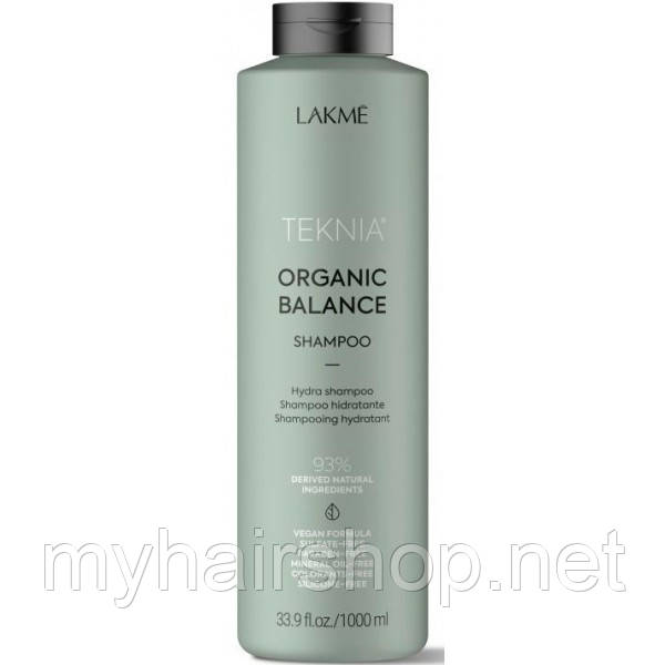 Бессульфатный увлажняющий шампунь для всех типов волос LAKME TEKNIA ORGANIC BALANCE SHAMPOO 1000 мл - фото 1 - id-p176692812