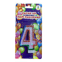 Свічки для торта ЦИФРИ кольорові ВЕСЕЛКА 4