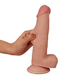 Фалоїмітатор із мошокою Sliding Skin Dual Layer Dong 8", фото 3