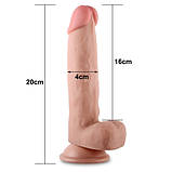 Фалоїмітатор із мошокою Sliding Skin Dual Layer Dong 8", фото 7