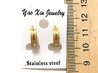 Серьги из нержавеющей стали (stainless steel) цвет золото