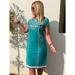Жіноче літне плаття з натуральної тканини короткі рукава (с M по 2XL)