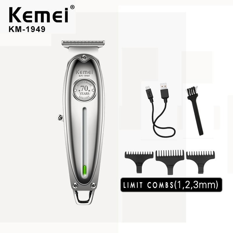 Акумуляторна машинка для стриження волосся Kemei KM-1949 (неіржавка сталь)