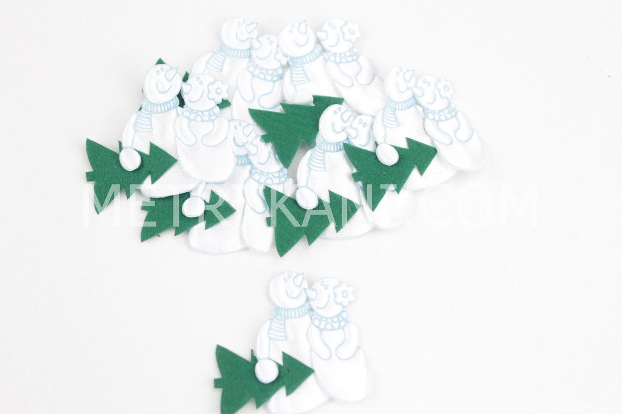 Декор — сніговики з ялинкою кольору А-189, фото 1