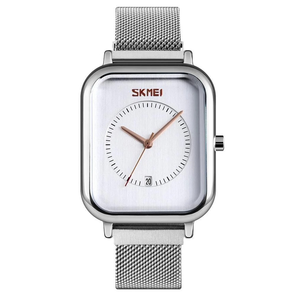 Skmei 9207 сріблястий з білим чоловічий класичний наручний годинник