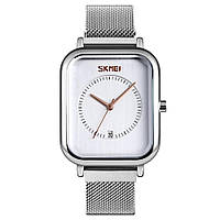 Skmei 9207 серебристые с белым мужские классические наручные часы