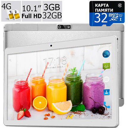 Планшет — телефон Adronix MT104 Silver 3 GB/32 GB LTE IPS 10/1" Full HD (LITE) + Карта пам'яті 32GB, фото 1