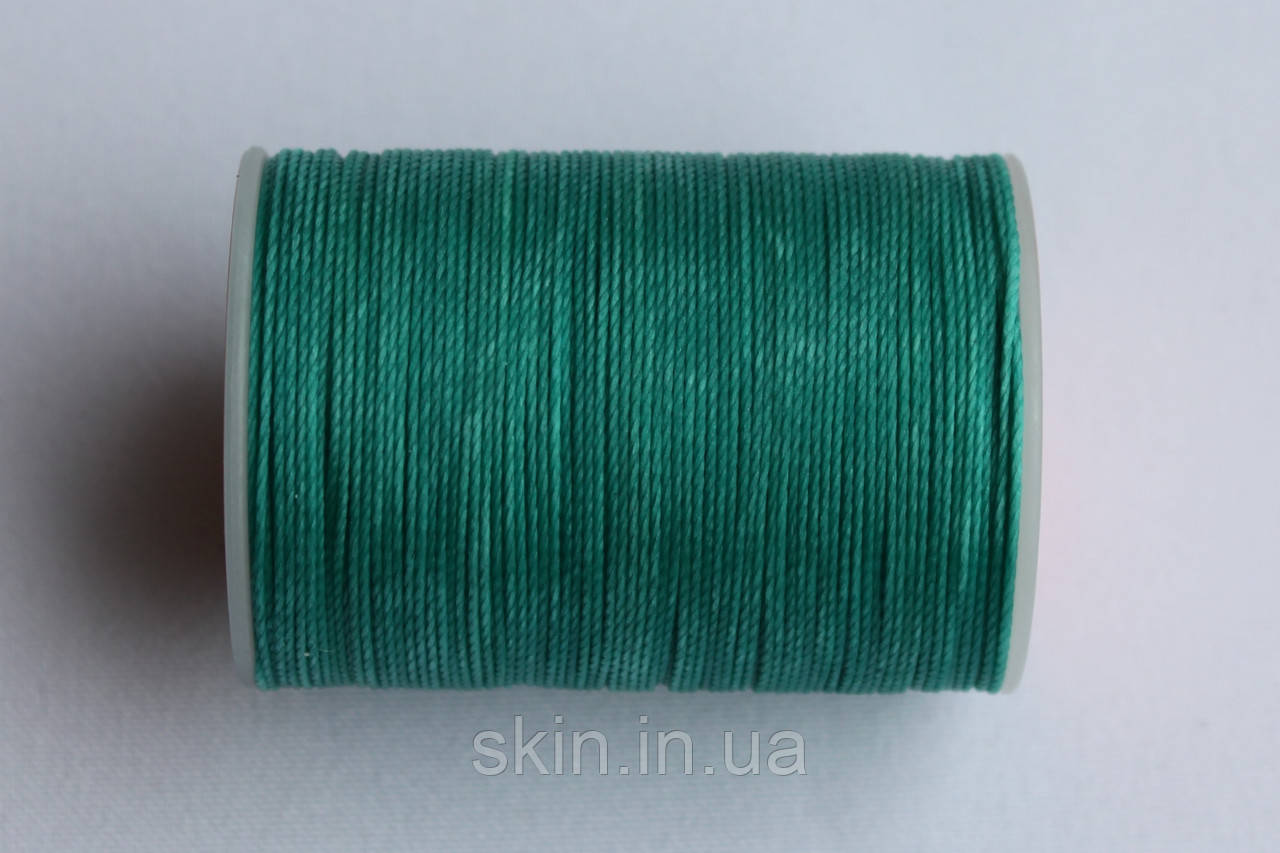 Нитка вощена Galaces S069 кругла, бірюзового кольору, товщина - 0.55 мм, 120 метрів, артикул СК 5623