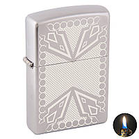 Зажигалка Zippo 200 Brushed Chrome серая