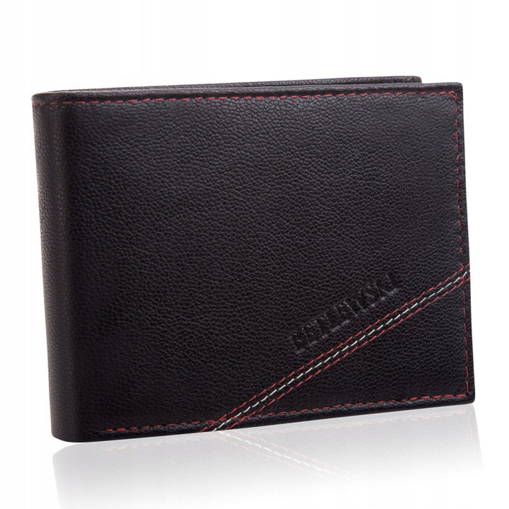 Чоловічий шкіряний гаманець Betlewski з RFID 9 х 12 х 2,5 (BPM-SZ-61) - чорний