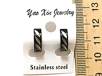 Серьги из нержавеющей стали (stainless steel) цвет черный
