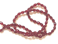 Бусины на нитке Стекло овал 4*6мм цвет рубиновый (~72 бусины на нитке)