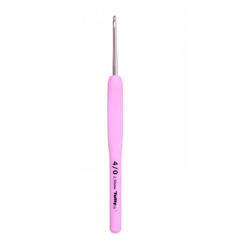 Гачок для в'язання No2.5 алюмінієвий TULIP Etimo рожева ручка