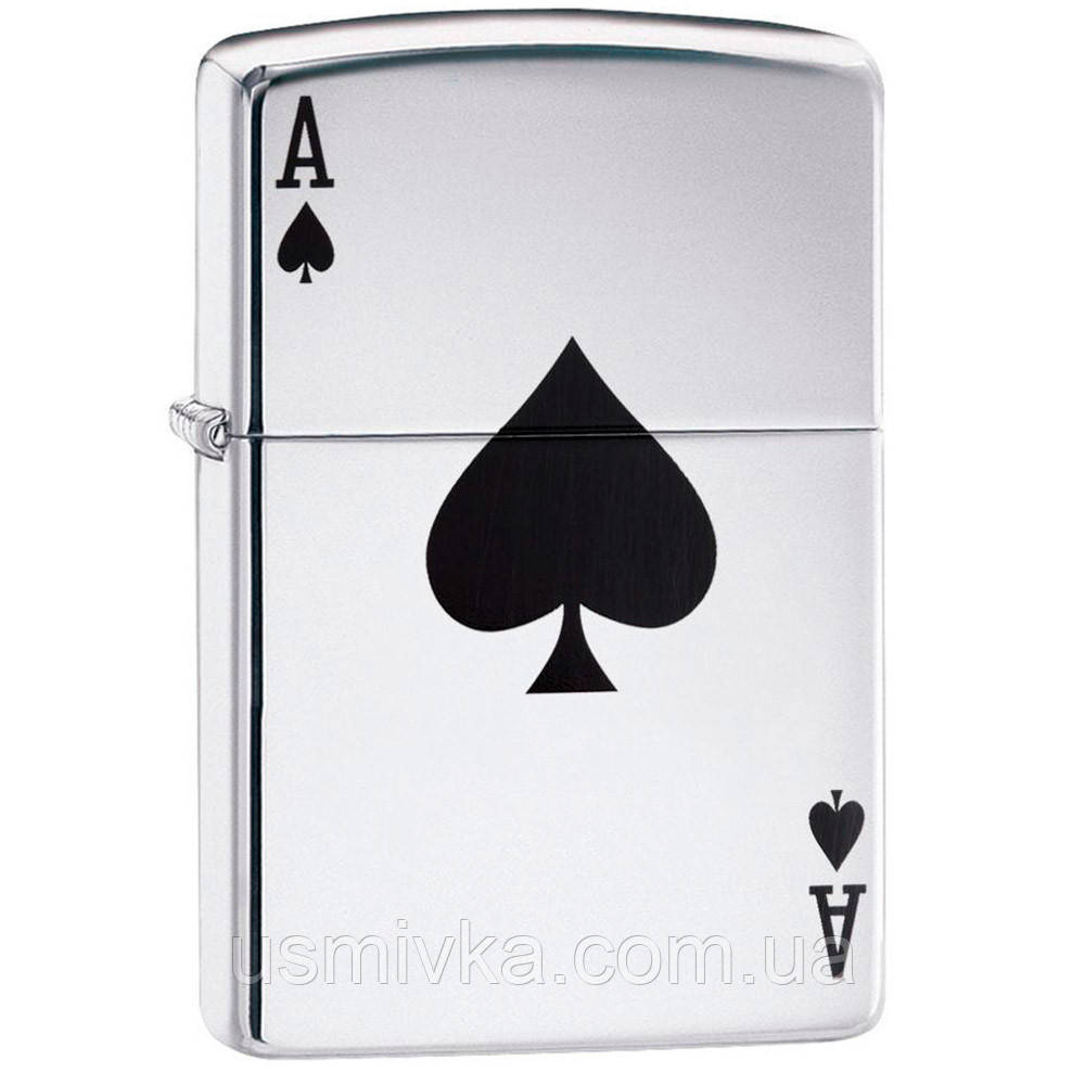 Запальничка Zippo 24011 Reg Hi Polish Chr Lucky Ace, фото 1