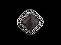 Перстень Шамбала Яшма Free size Чёрно-красный (23532)