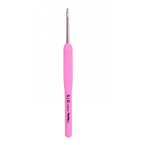 Гачок для в'язання No3.0 алюмінієвий TULIP Etimo рожева ручка