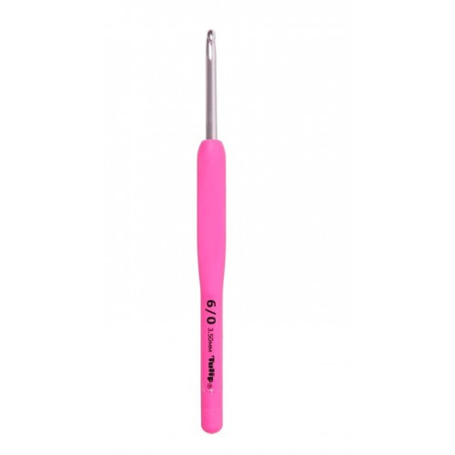 Гачок для в'язання No3.5 алюмінієвий TULIP Etimo рожева ручка