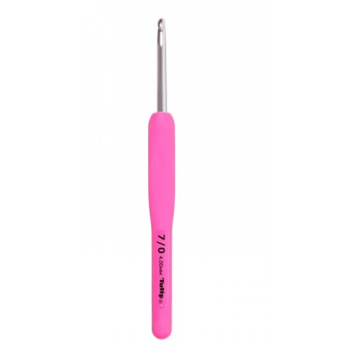 Гачок для в'язання No4.0 алюмінієвий TULIP Etimo рожева ручка