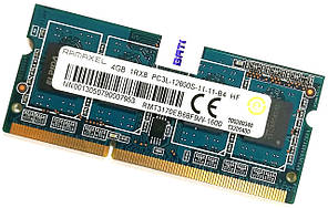 Оперативна пам'ять для ноутбука Ramaxel SODIMM DDR3L 4Gb 1600MHz 12800s CL11 (RMT3170EB68F9W-1600) Б/У