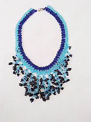 Намисто з натурального каміння "Небесна блакить" (синьо-блакитне)